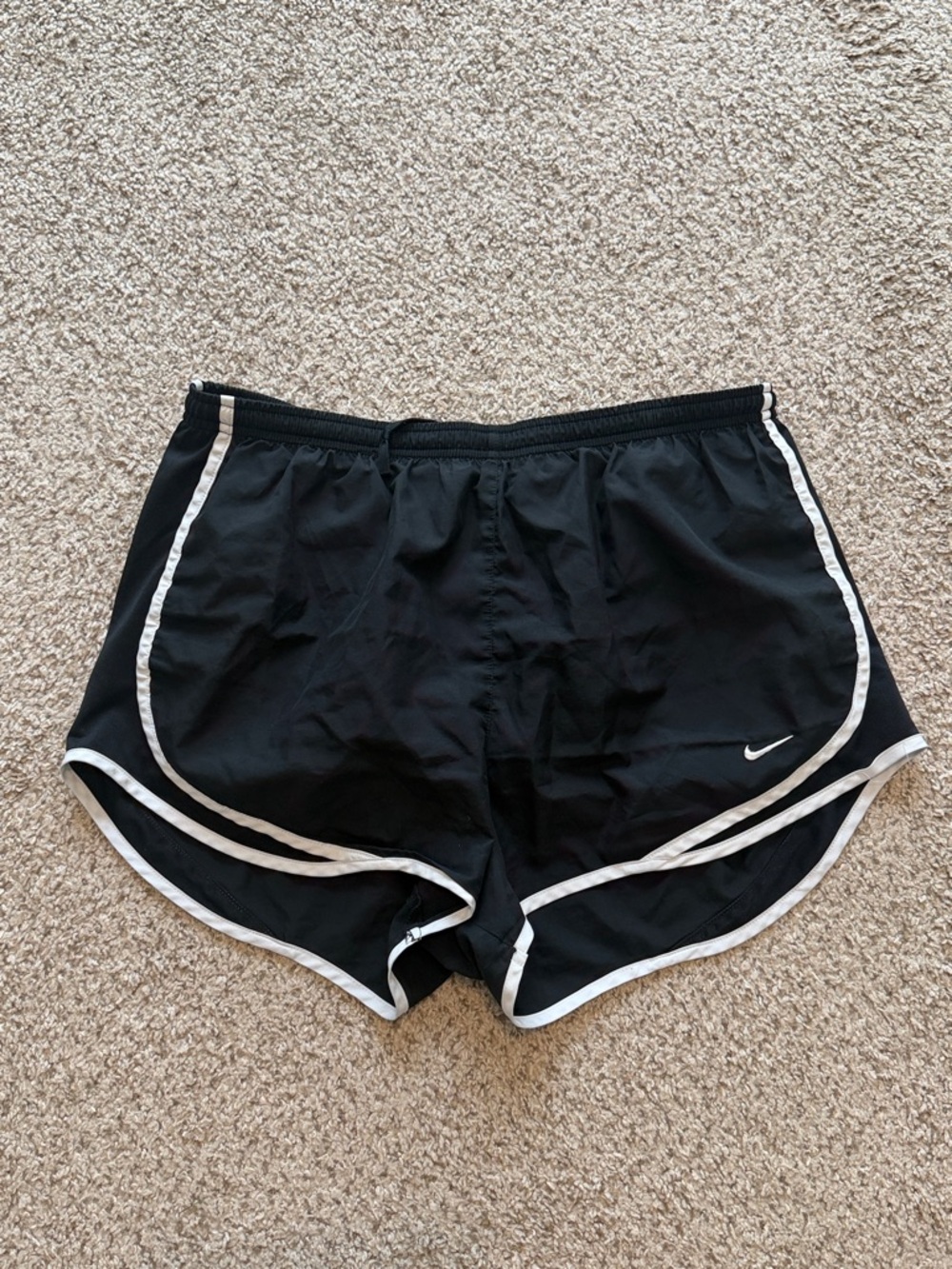 Nike Black Dri-FIT Athletic Shorts with White Logo